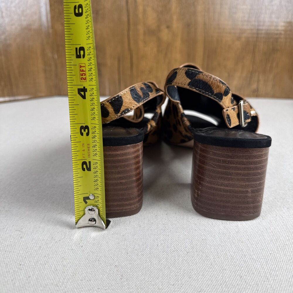 Sole Society Leopard Calf Hair Slingback Mule Sandals Block Heel Women’s 9.5M - Picture 8 of 9
